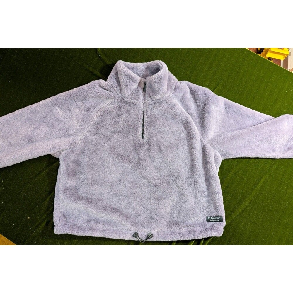 Calvin Klein Performance Fleece Pullover Lavender Plush Quarter Zip Hoodie M